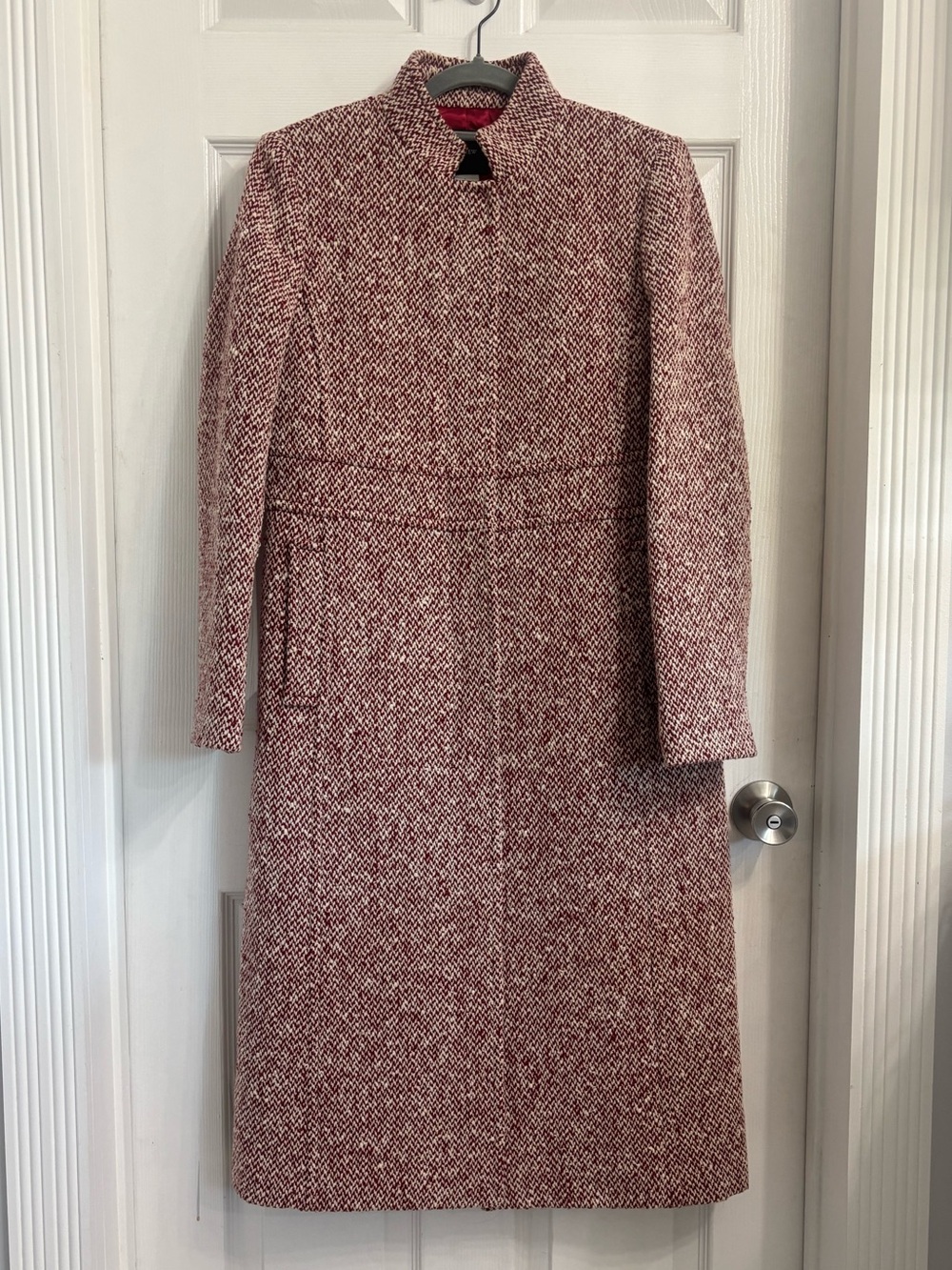 J. Crew Pink Blend Tweed Long Sleeve Coat Dress